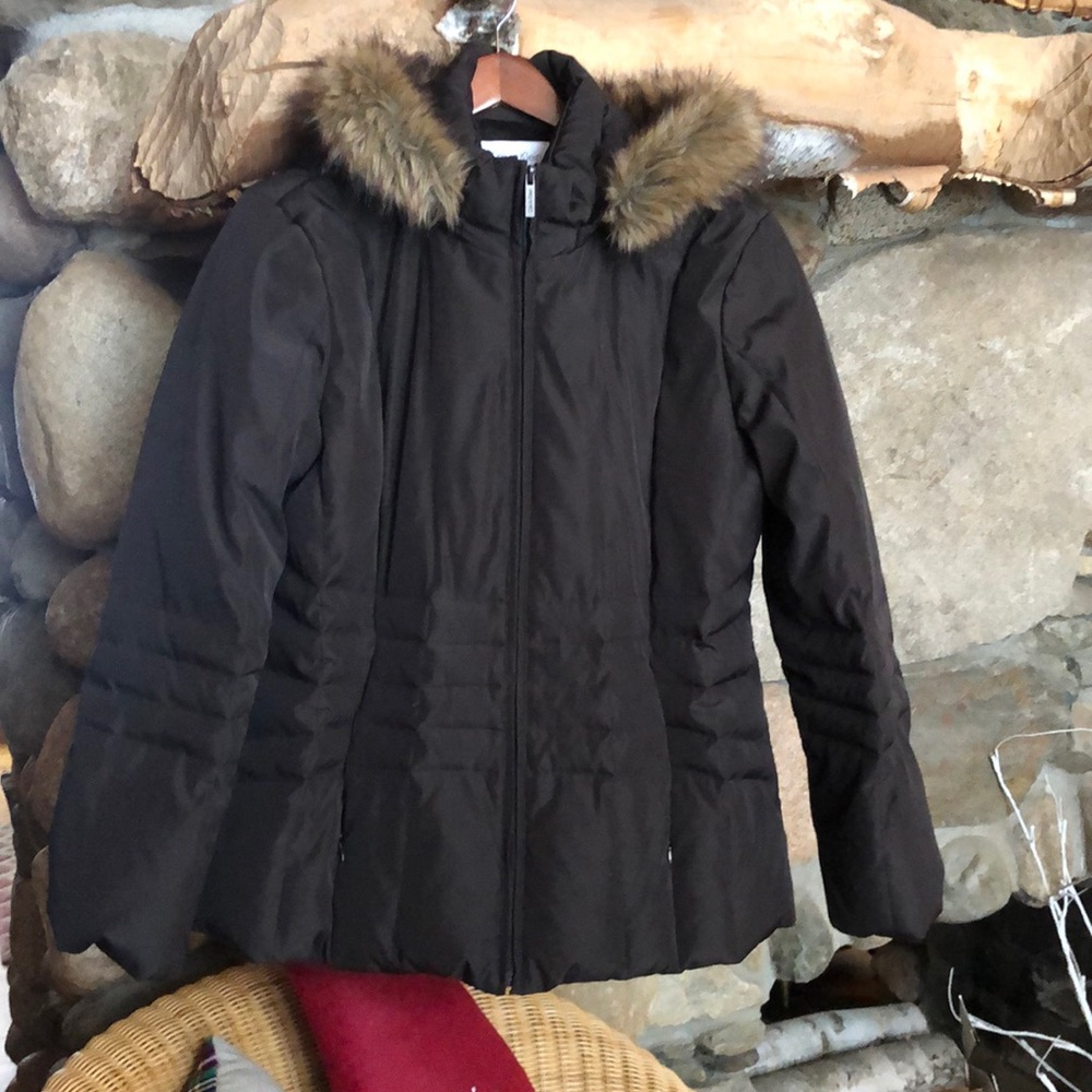 XL Calvin Klein dark brown down winter jacket.